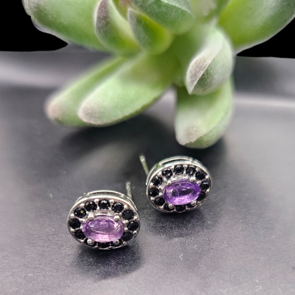 Amethyst and Spinel Earrings